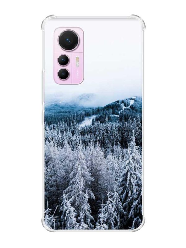 Чохол з потовщеними кутами на Xiaomi 12 Lite :: Зимовий ліс (принт 164)
