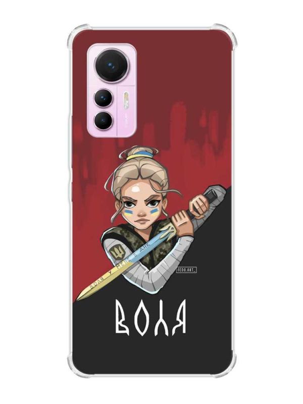 Чохол з потовщеними кутами на Xiaomi 12 Lite :: Українська захисниця (патріотичний принт 171)