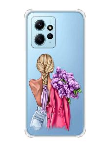 Чохол з потовщеними кутами на Xiaomi Redmi Note 12 4G :: Дівчина з бузком (принт 7)