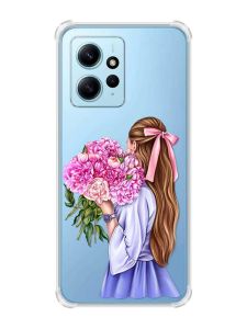 Чохол з потовщеними кутами на Xiaomi Redmi Note 12 4G :: Дівчина з півоніями (принт 11)