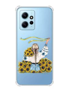 Чохол з потовщеними кутами на Xiaomi Redmi Note 12 4G :: Дівчина зі стрічкою (принт 25)