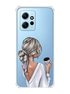Чохол з потовщеними кутами на Xiaomi Redmi Note 12 4G :: Дівчина з латте (принт 227)