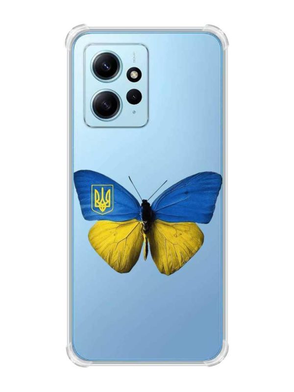Чохол з потовщеними кутами на Xiaomi Redmi Note 12 4G :: Метелик Україна (принт 255)