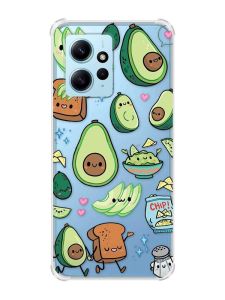 Чохол з потовщеними кутами на Xiaomi Redmi Note 12 4G :: Милі авокадо каваї (принт 305)