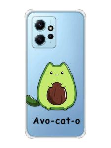 Чохол з потовщеними кутами на Xiaomi Redmi Note 12 4G :: Котик Авокадо (принт 306)