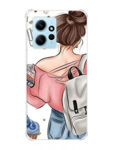 Чохол з потовщеними кутами на Xiaomi Redmi Note 12 4G :: Дівчина з рюкзаком (принт 30)