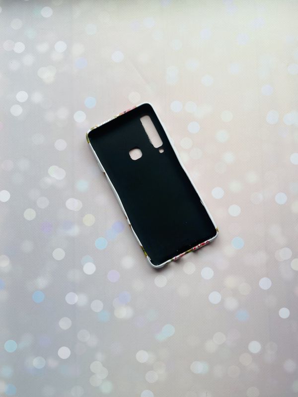 Силіконовий чохол із малюнком для Samsung А9 (2018) / А920 / А9s Рожеві квіти на білому