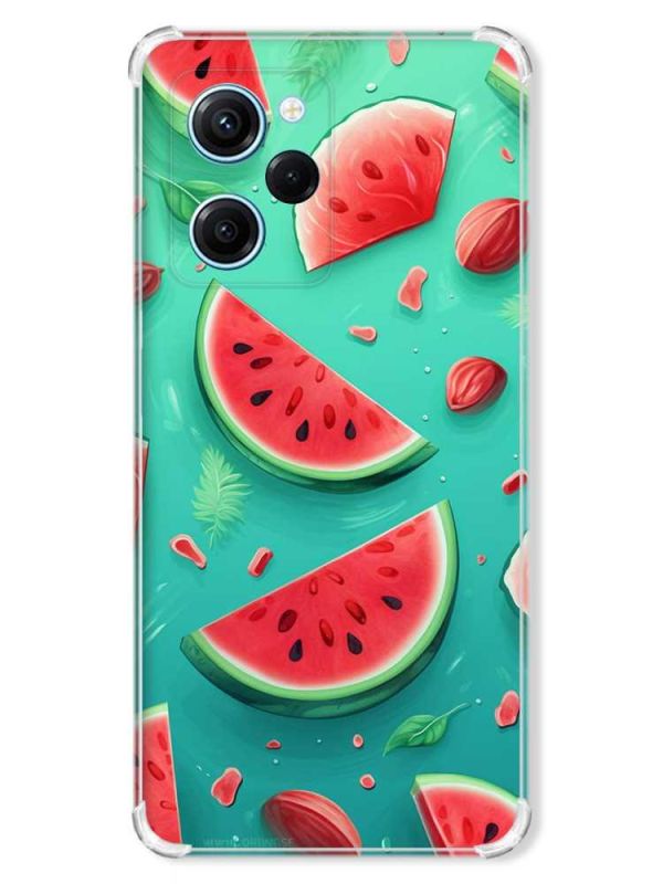 Чохол з потовщеними кутами на Xiaomi Redmi Note 12 Pro Speed 5G :: Скибки кавуна (принт 340)