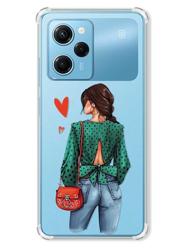 Чохол з потовщеними кутами на Xiaomi Redmi Note 12 Pro Speed 5G :: Дівчина в зеленому (принт 224)