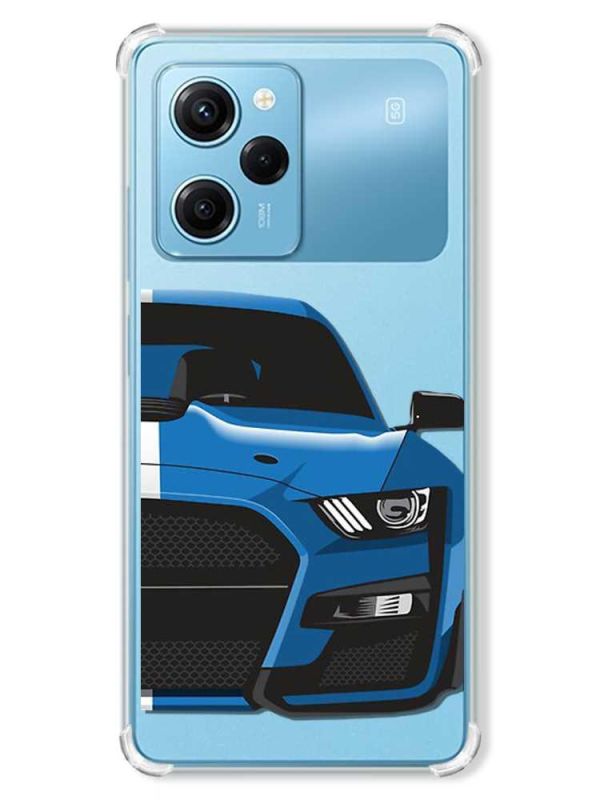 Чохол з потовщеними кутами на Xiaomi Redmi Note 12 Pro Speed 5G :: Авто синє (принт 229)