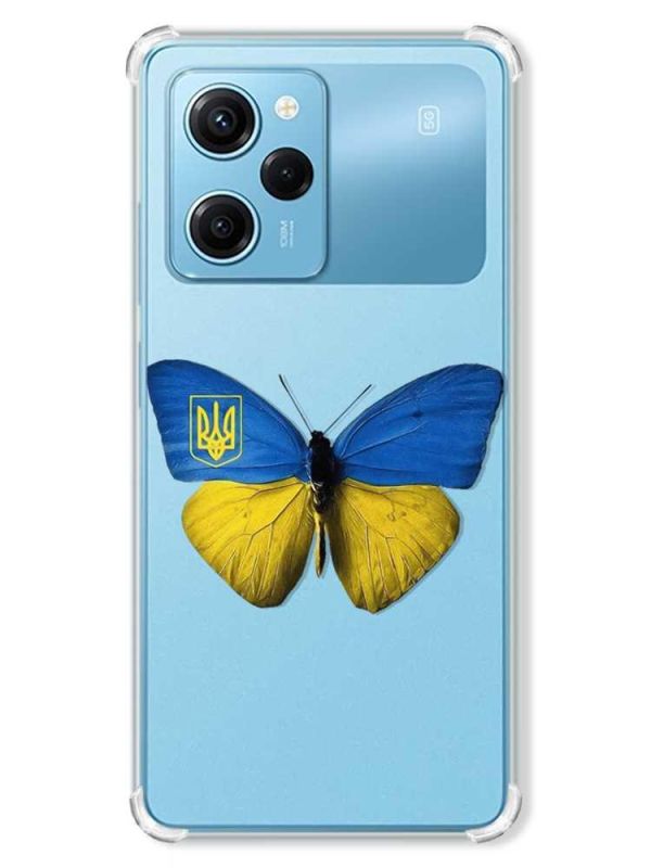 Чохол з потовщеними кутами на Xiaomi Redmi Note 12 Pro Speed 5G :: Метелик Україна (принт 255)