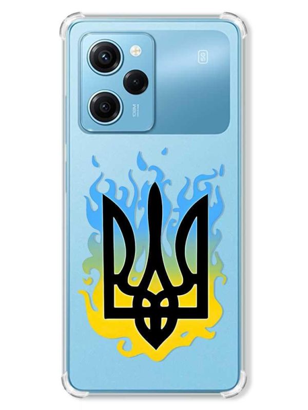 Чохол з потовщеними кутами на Xiaomi Redmi Note 12 Pro Speed 5G :: Тризуб Полум'я (принт 257)