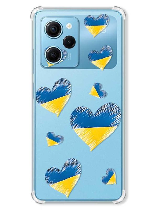 Чохол з потовщеними кутами на Xiaomi Redmi Note 12 Pro Speed 5G :: Сердечка. Україна (принт 258)