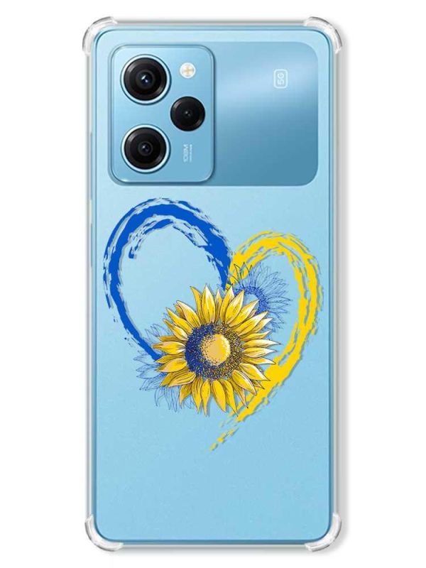 Чохол з потовщеними кутами на Xiaomi Redmi Note 12 Pro Speed 5G :: Серце з соняхом. Україна (принт 260)