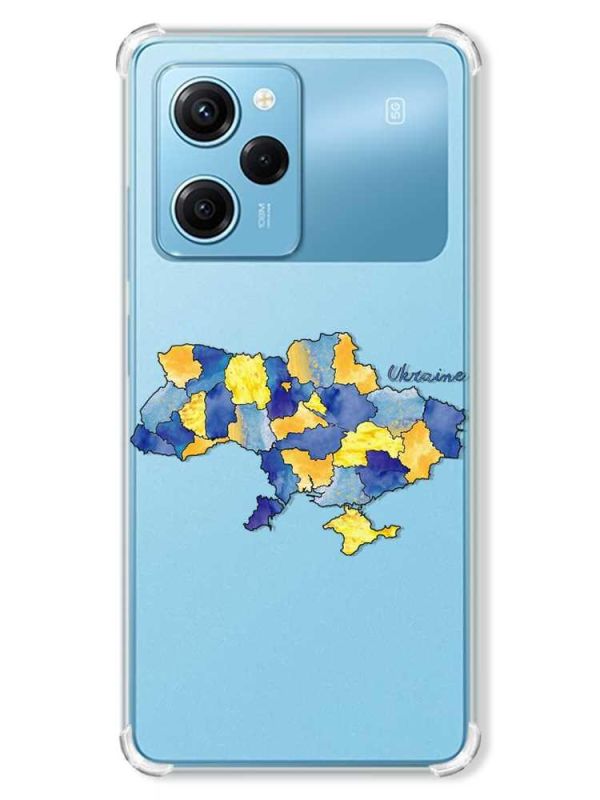 Чохол з потовщеними кутами на Xiaomi Redmi Note 12 Pro Speed 5G :: Карта України (принт 261)