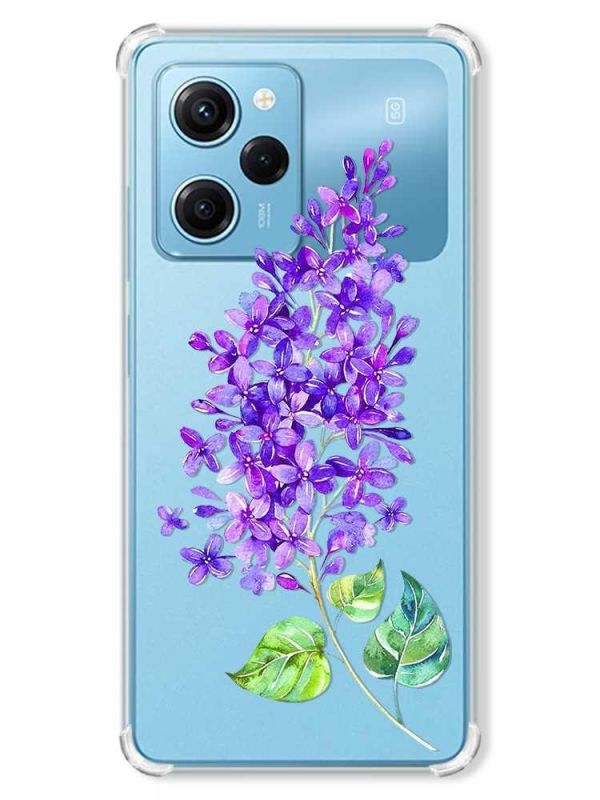 Чохол з потовщеними кутами на Xiaomi Redmi Note 12 Pro Speed 5G :: Гілочка бузку (принт 280)