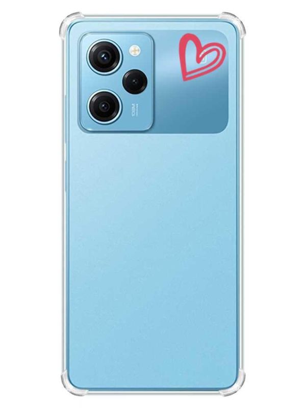 Чохол з потовщеними кутами на Xiaomi Redmi Note 12 Pro Speed 5G :: Сердечко червоне (принт 46)