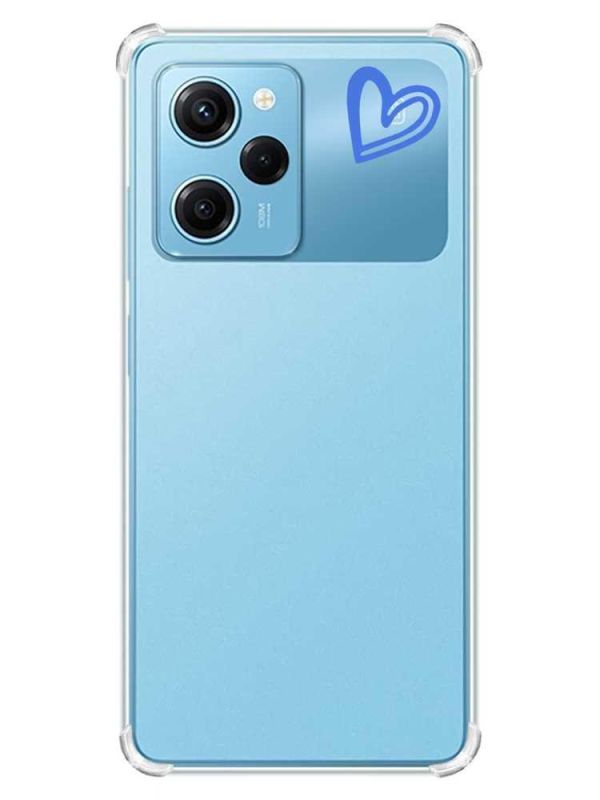 Чохол з потовщеними кутами на Xiaomi Redmi Note 12 Pro Speed 5G :: Сердечко синє (принт 48)