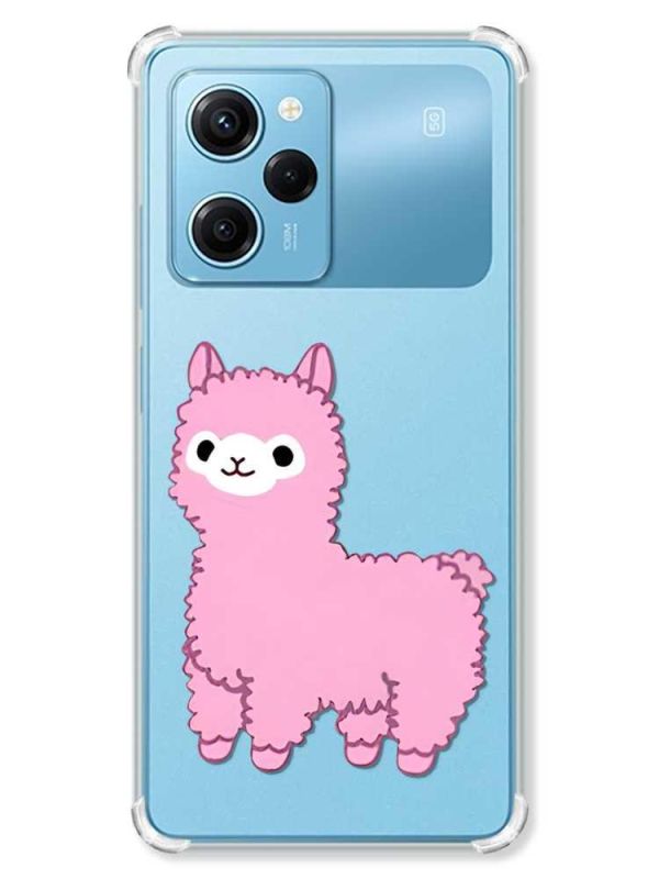 Чохол з потовщеними кутами на Xiaomi Redmi Note 12 Pro Speed 5G :: Лама рожева (принт 100)