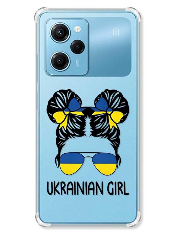 Чохол з потовщеними кутами на Xiaomi Redmi Note 12 Pro Speed 5G :: Українська дівчина (патріотичний принт 113)