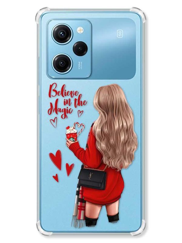 Чохол з потовщеними кутами на Xiaomi Redmi Note 12 Pro Speed 5G :: Дівчина з кавою (принт 137)