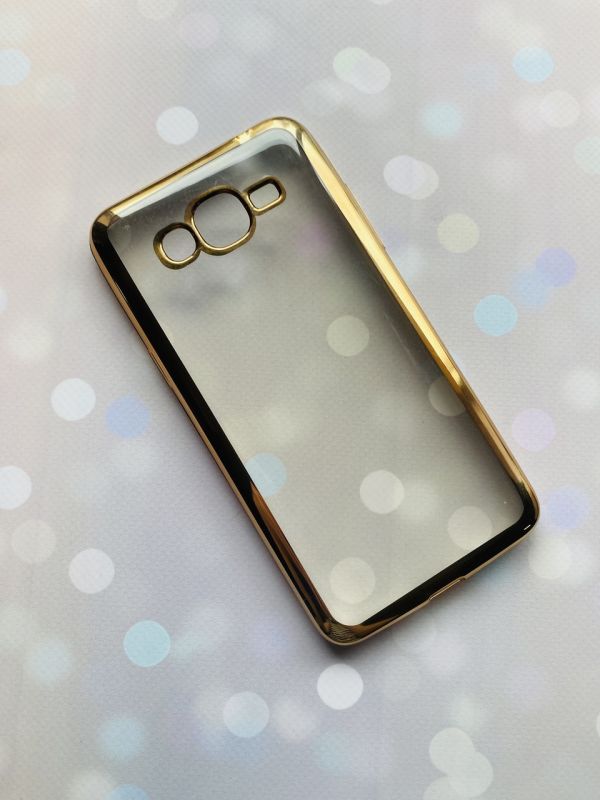 Силіконовий чохол із золотим обідком для Samsung Grand Prime G530/J2 Prime Золотий