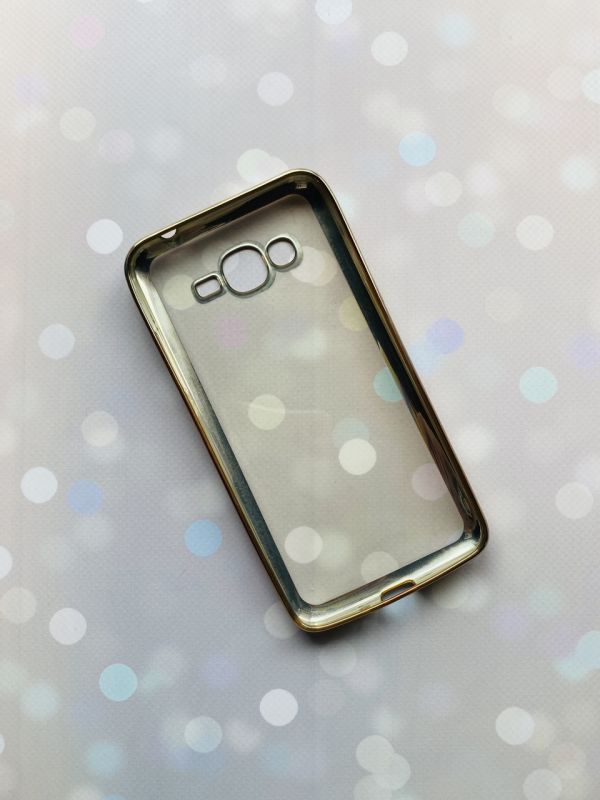Силіконовий чохол із золотим обідком для Samsung Grand Prime G530/J2 Prime Золотий