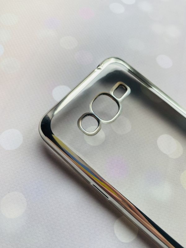 Силіконовий чохол із золотим обідком для Samsung Grand Prime G530/J2 Prime Срібний