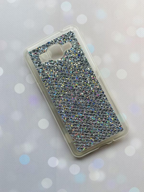 Силіконовий чохол із блискітками для Samsung Grand Prime G530/J2 Prime Срібний