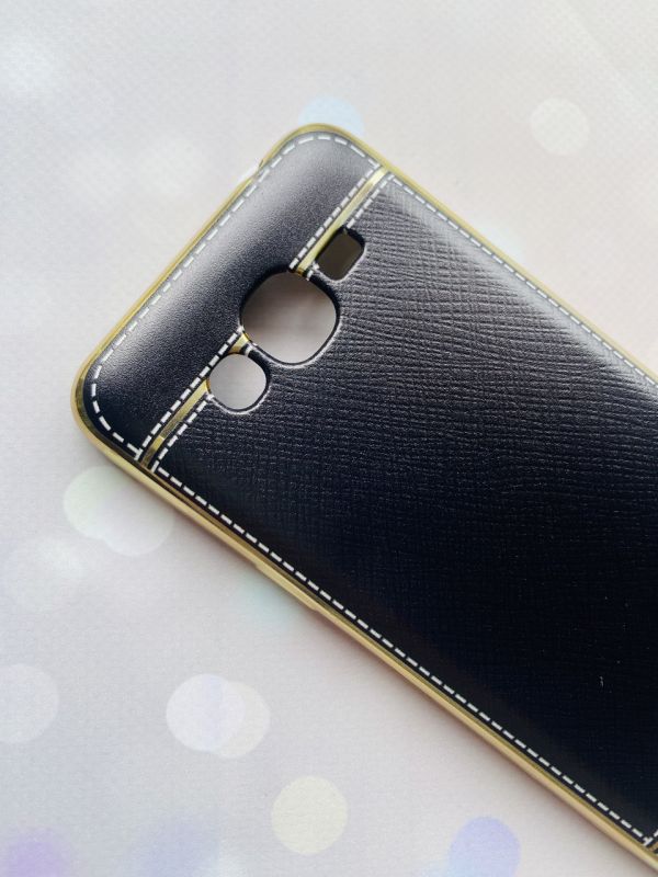 Силіконовий чохол з тисненням та обідком для Samsung Grand Prime G530 / J2 Prime Коричневий