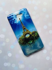 Силіконовий чохол із малюнком для SAMSUNG Galaxy J7 Prime Башта на синьому