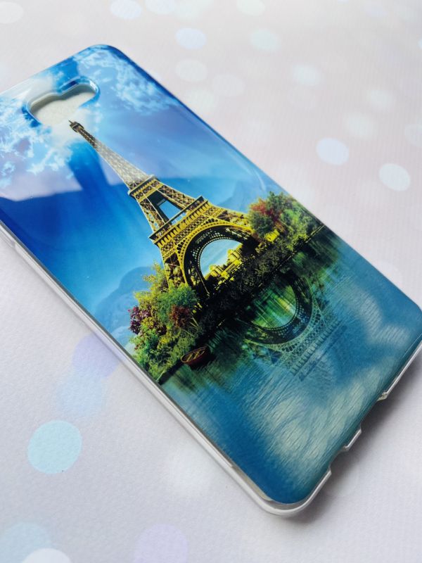 Силіконовий чохол із малюнком для SAMSUNG Galaxy J7 Prime Башта на синьому