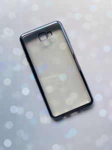 Силіконовий чохол із золотим обідком для SAMSUNG Galaxy J7 Prime Срібний