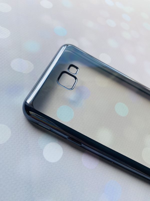 Силіконовий чохол із золотим обідком для SAMSUNG Galaxy J7 Prime Срібний