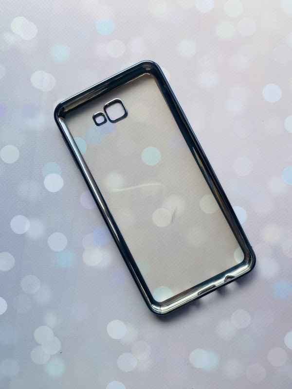Силіконовий чохол із золотим обідком для SAMSUNG Galaxy J7 Prime Срібний