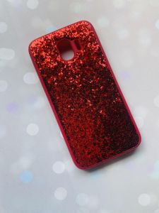 Силіконовий чохол з блискітками для Samsung Galaxy J2 Pro 2018 J250 Червоний