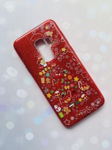 Силіконовий блискучий чохол для Samsung Galaxy S9 Plus Новорічні подарунки