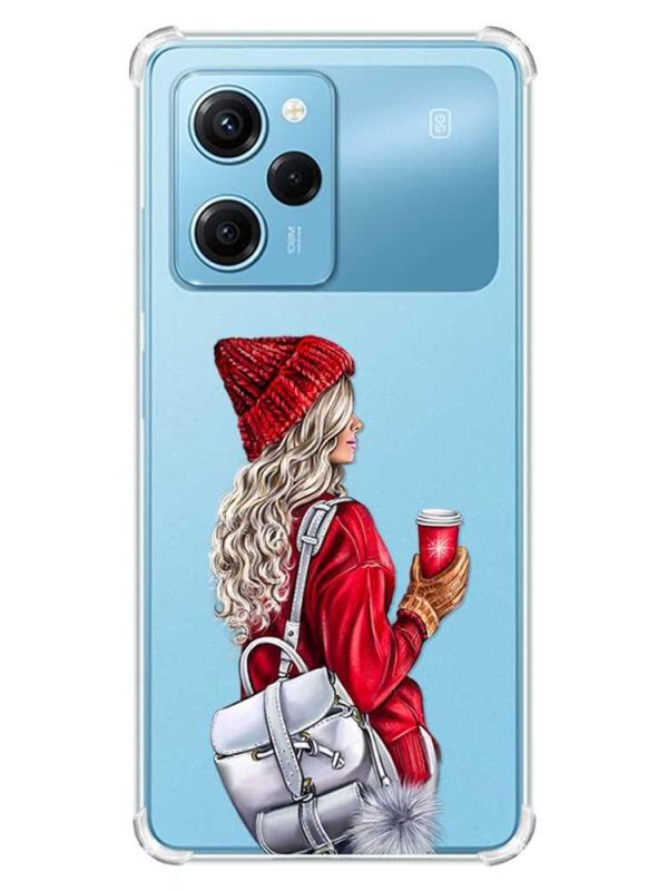 Чохол з потовщеними кутами на Xiaomi Redmi Note 12 Pro Speed 5G :: Дівчина з рюкзаком (принт 9)