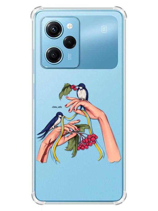Чохол з потовщеними кутами на Xiaomi Redmi Note 12 Pro Speed 5G :: Ластівки (патріотичний принт 15)