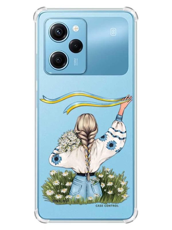 Чохол з потовщеними кутами на Xiaomi Redmi Note 12 Pro Speed 5G :: Дівчина зі стрічкою (принт 17)