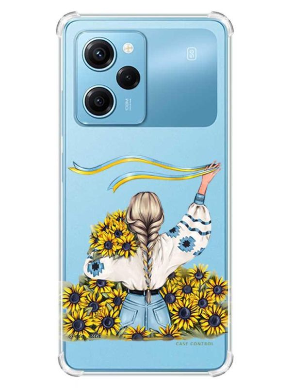 Чохол з потовщеними кутами на Xiaomi Redmi Note 12 Pro Speed 5G :: Дівчина зі стрічкою (принт 25)