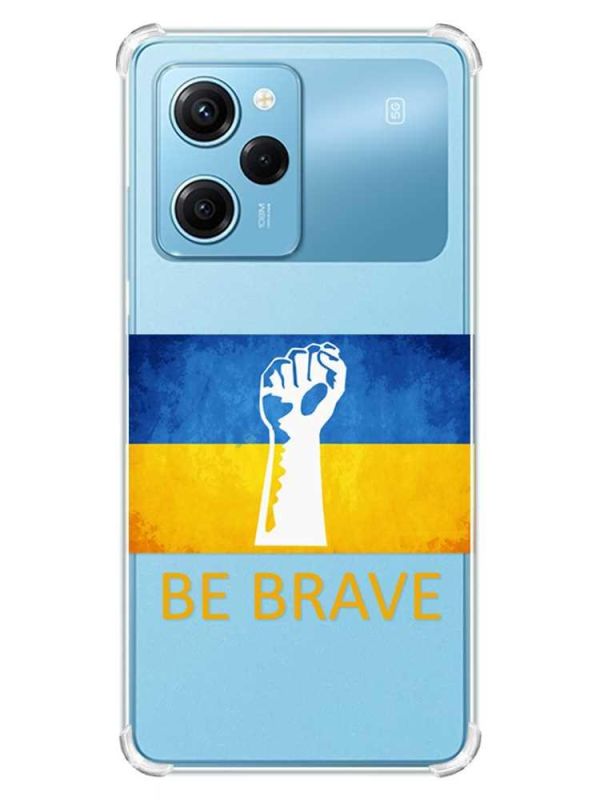 Чохол з потовщеними кутами на Xiaomi Redmi Note 12 Pro Speed 5G :: Мужність Україна (принт 42)