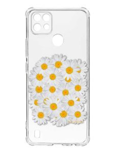 Чохол з потовщеними кутами на Realme C21 :: Букет ромашок (принт 40)