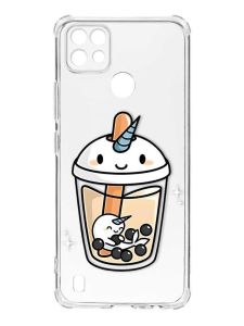 Чохол з потовщеними кутами на Realme C21 :: Коктейль Єдиноріг (принт 96)