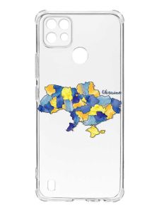 Чохол з потовщеними кутами на Realme C21 :: Карта України (принт 261)