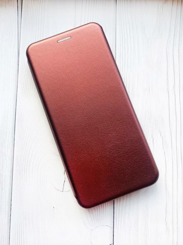 Чохол-книжка з малюнком для Xiaomi Redmi 10 Бордовий :: Різнокольорові сердечка (принт 332)