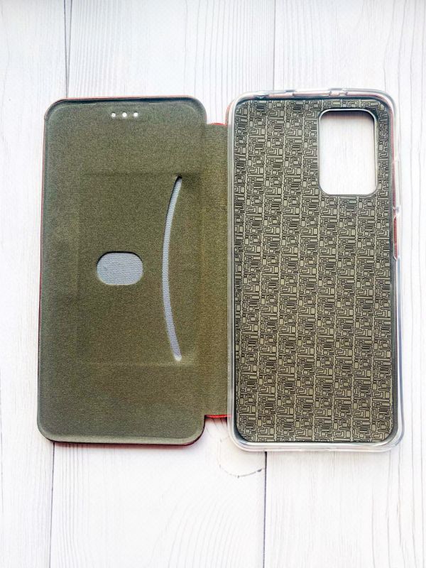 Чохол-книжка з малюнком для Xiaomi Redmi 10 Бордовий :: Різнокольорові сердечка (принт 332)