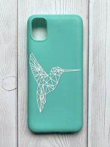 Матовий бірюзовий чохол на Samsung Galaxy A04E / A042 :: Колібрі (принт 123)