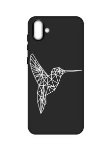 Матовий чорний чохол на Samsung Galaxy A04 :: Колібрі (принт 123)