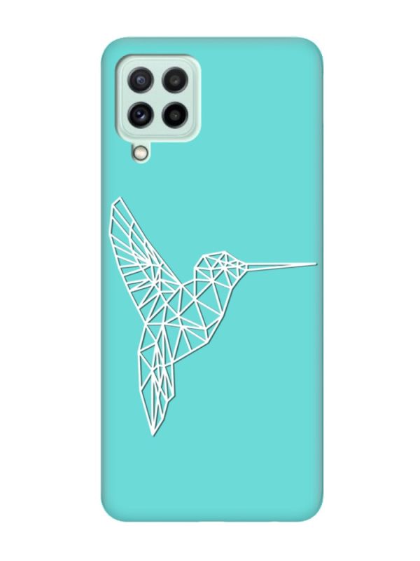 Матовий бірюзовий чохол на Samsung Galaxy M32/M22/A22 4G :: Колібрі (принт 123)